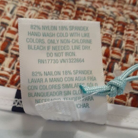 New Kona Sol Plus Size Swimwear Top Blue/White 2X New With Tags - Picture 3 of 8